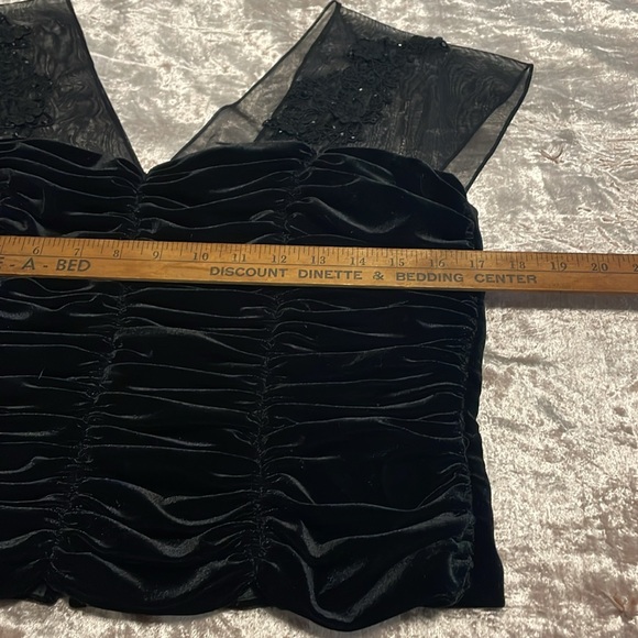 Vintage 1990 Jeffery & Dara Evening Velvet Embellished Cocktail Blouse - Picture 8 of 9
